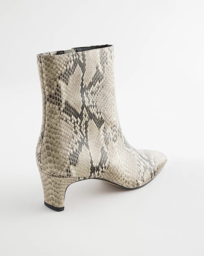 Chicos Faux Snakeskin Skinny Heel Ankle Boot - PYTHON