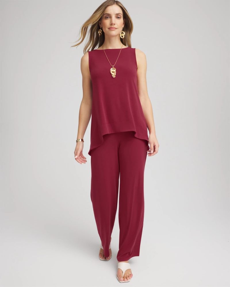 Chicos Travelers™ Knit High-Low Hem Top - RUSSET RED