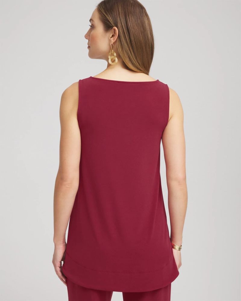 Chicos Travelers™ Knit High-Low Hem Top - RUSSET RED