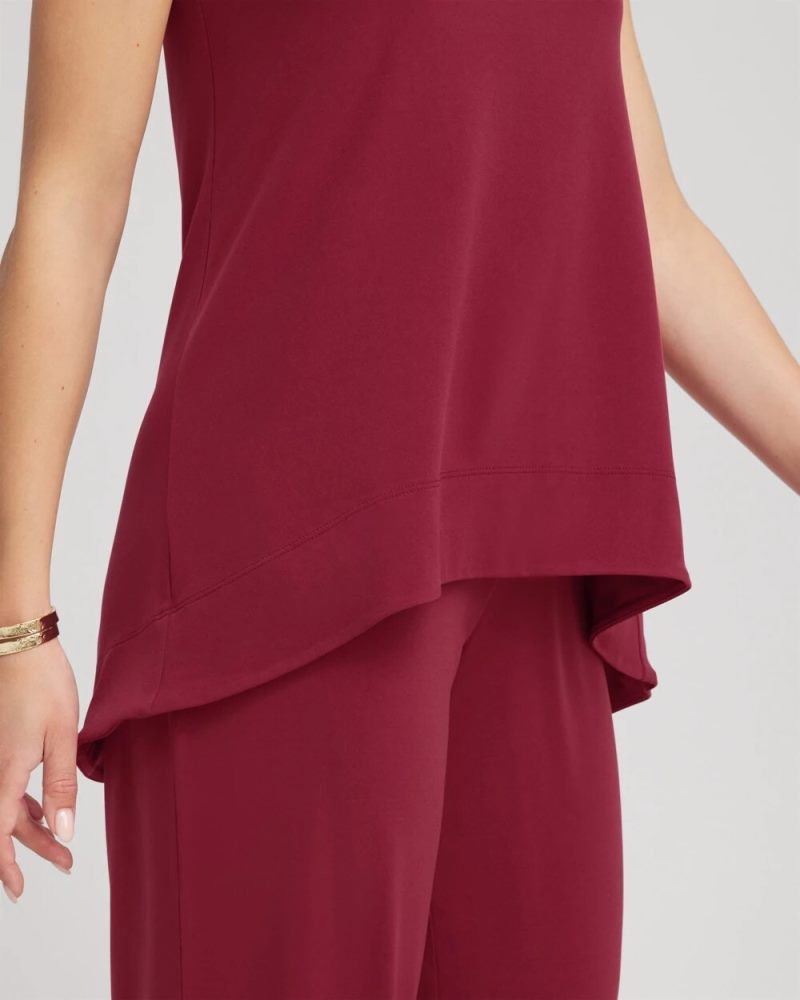 Chicos Travelers™ Knit High-Low Hem Top - RUSSET RED