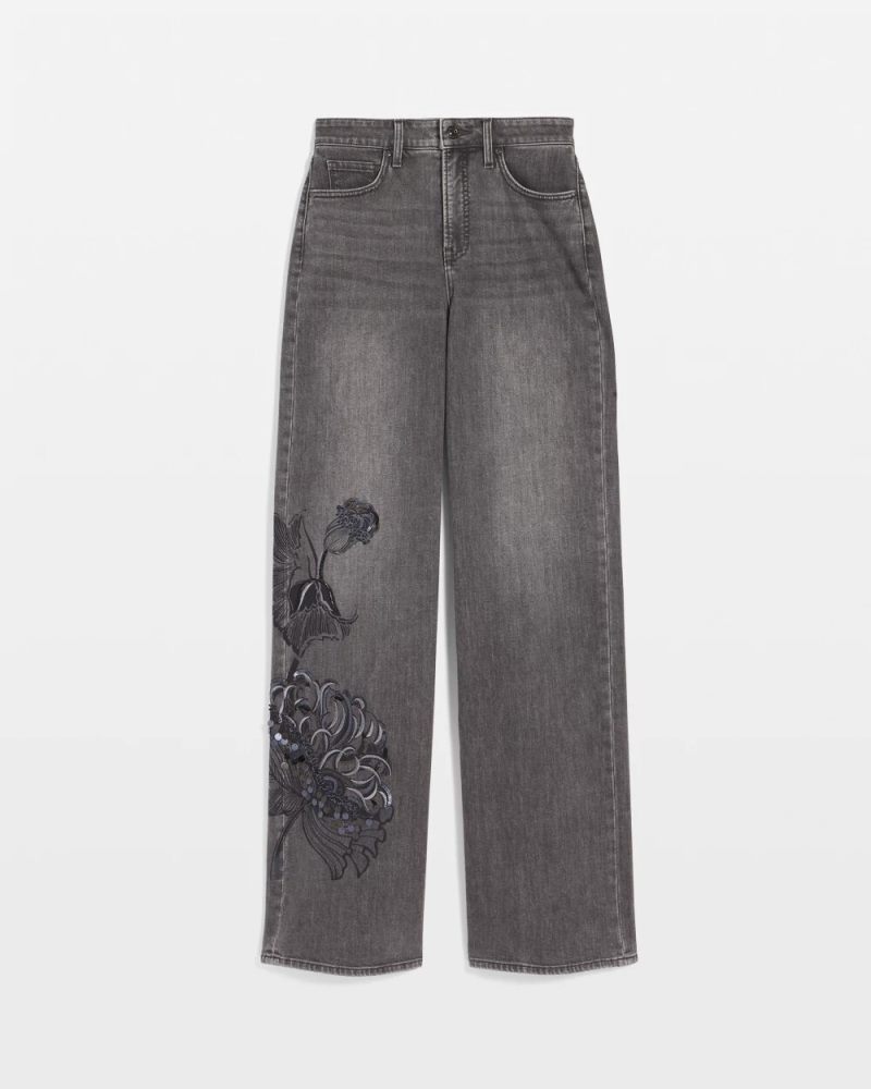 Chicos Printed High-Rise Wide-Leg Jean - WICKLOW WASH