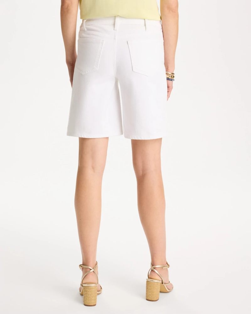 Chicos Girlfriend Slim White Jean Shorts - ALABASTER