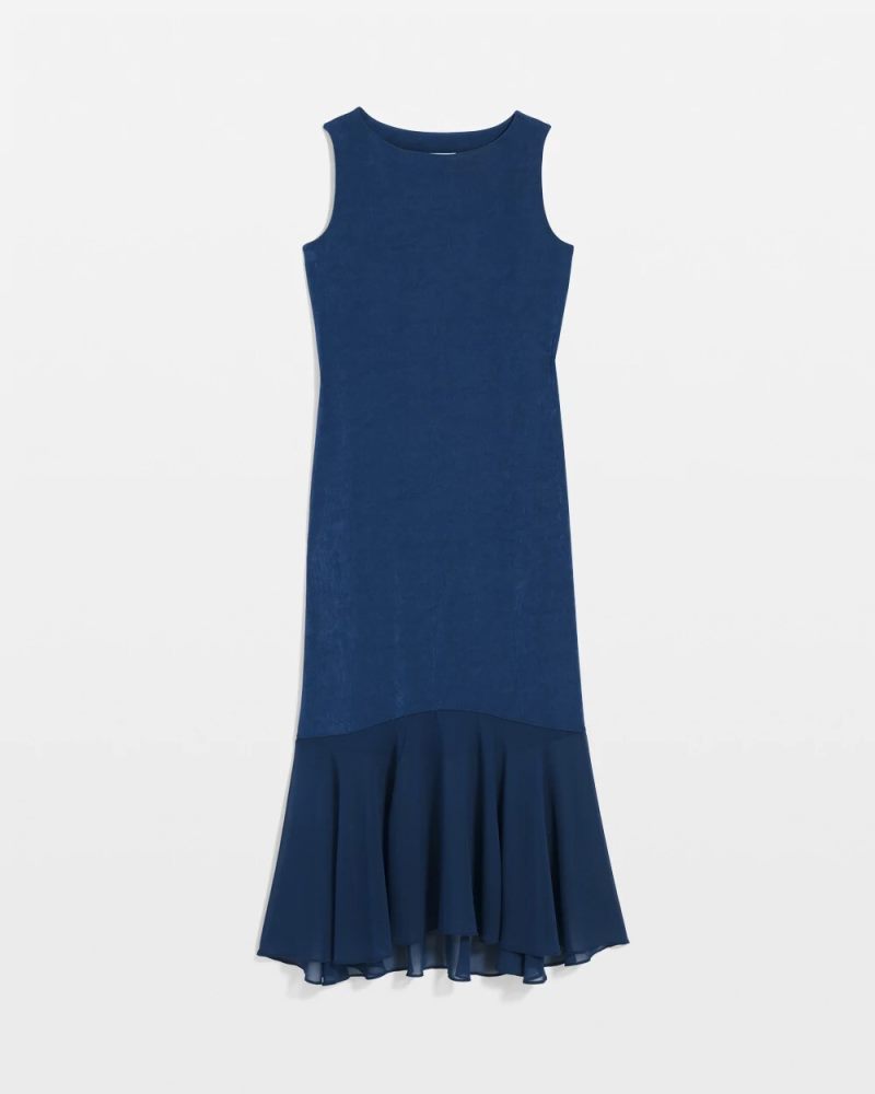 Chicos Travelers™ Chiffon Hem Dress - BLUE CASA
