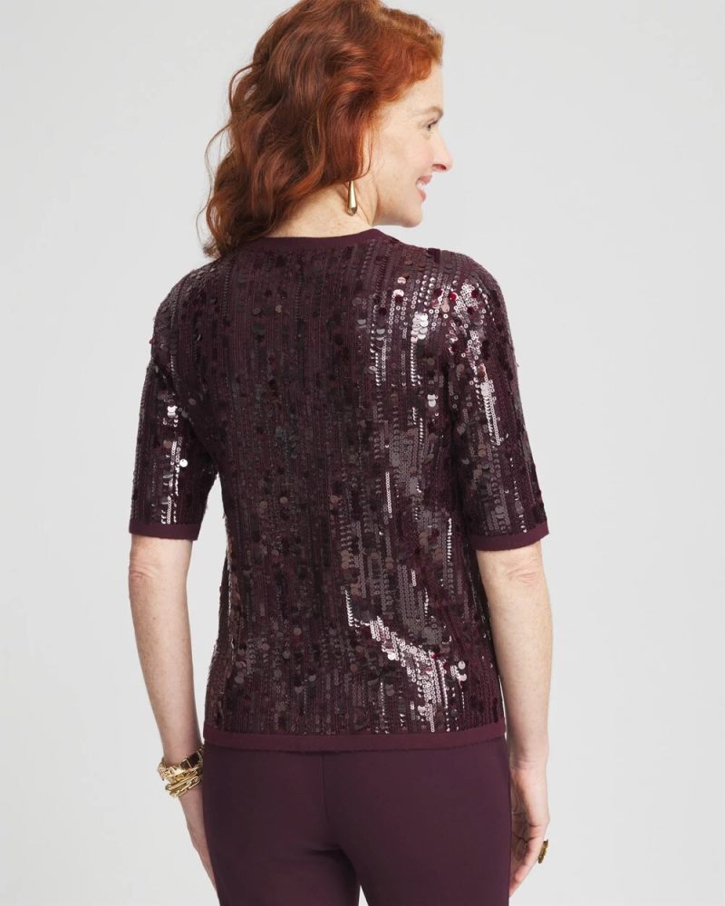 Chicos Sequin Pullover Sweater