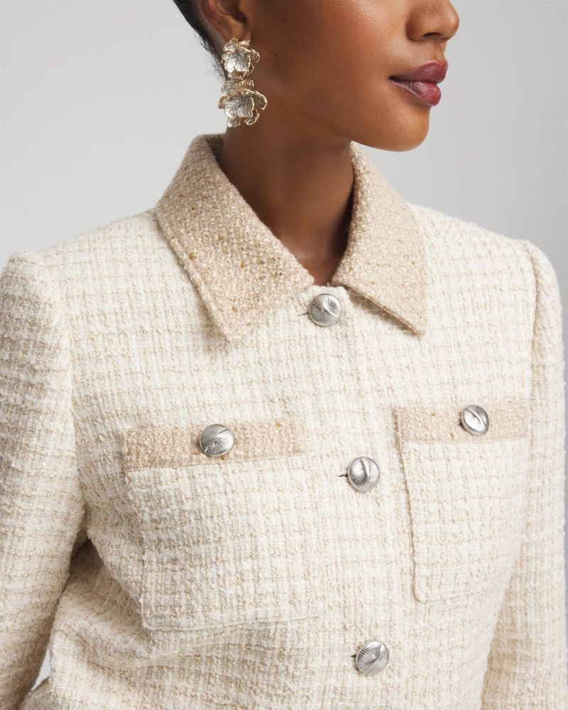 Chicos Tonal Neutral Tweed Jacket - NEUTRAL