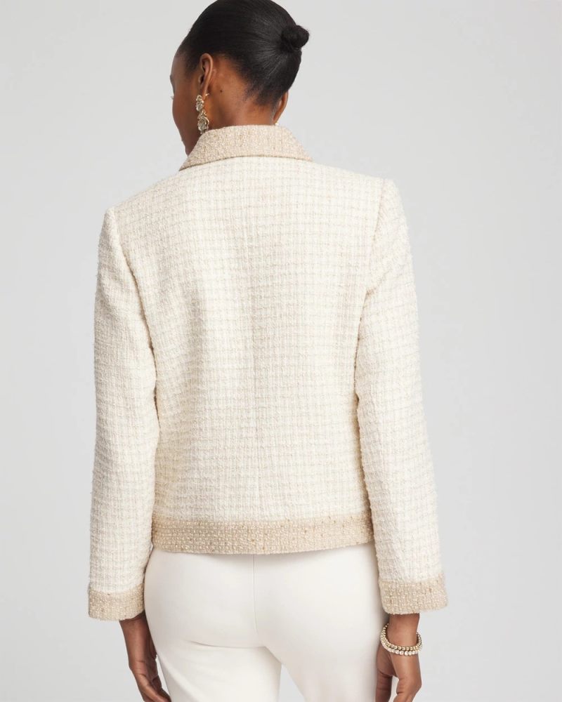 Chicos Tonal Neutral Tweed Jacket - NEUTRAL