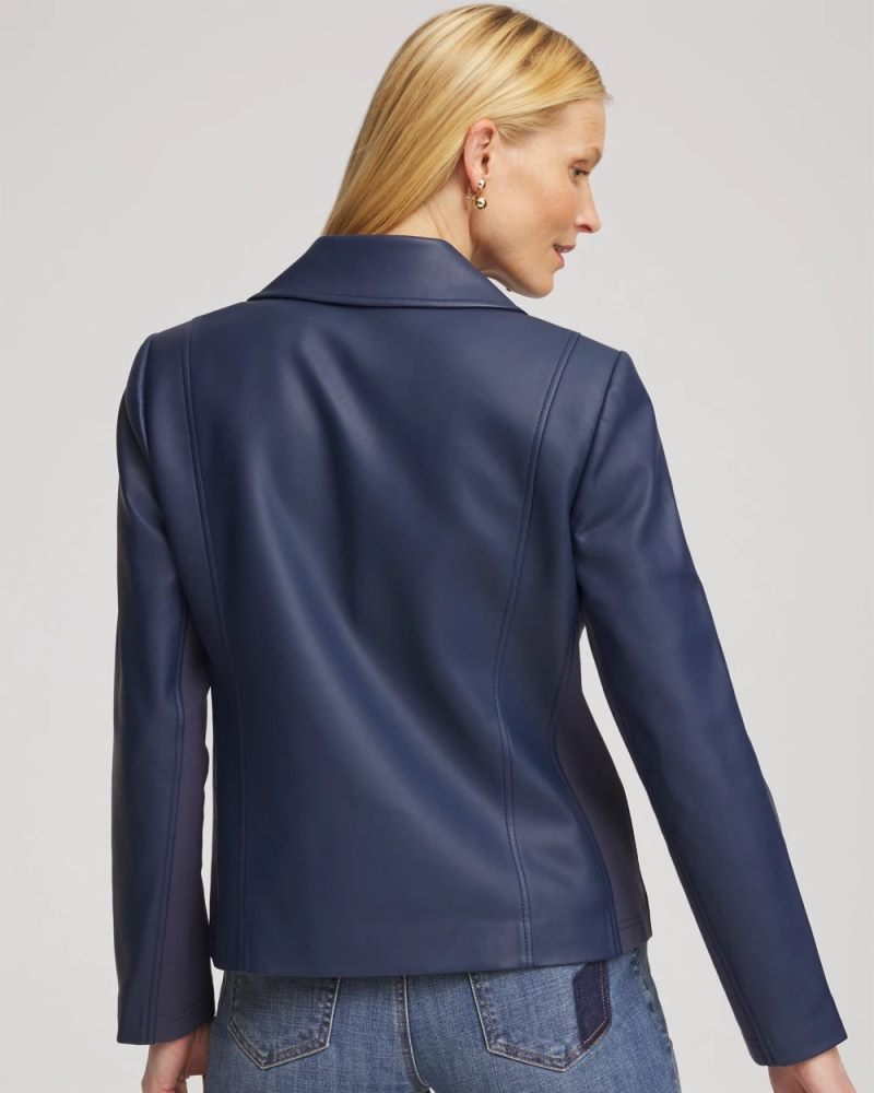Chicos Faux Leather Moto Jacket - PACIFIC RIM
