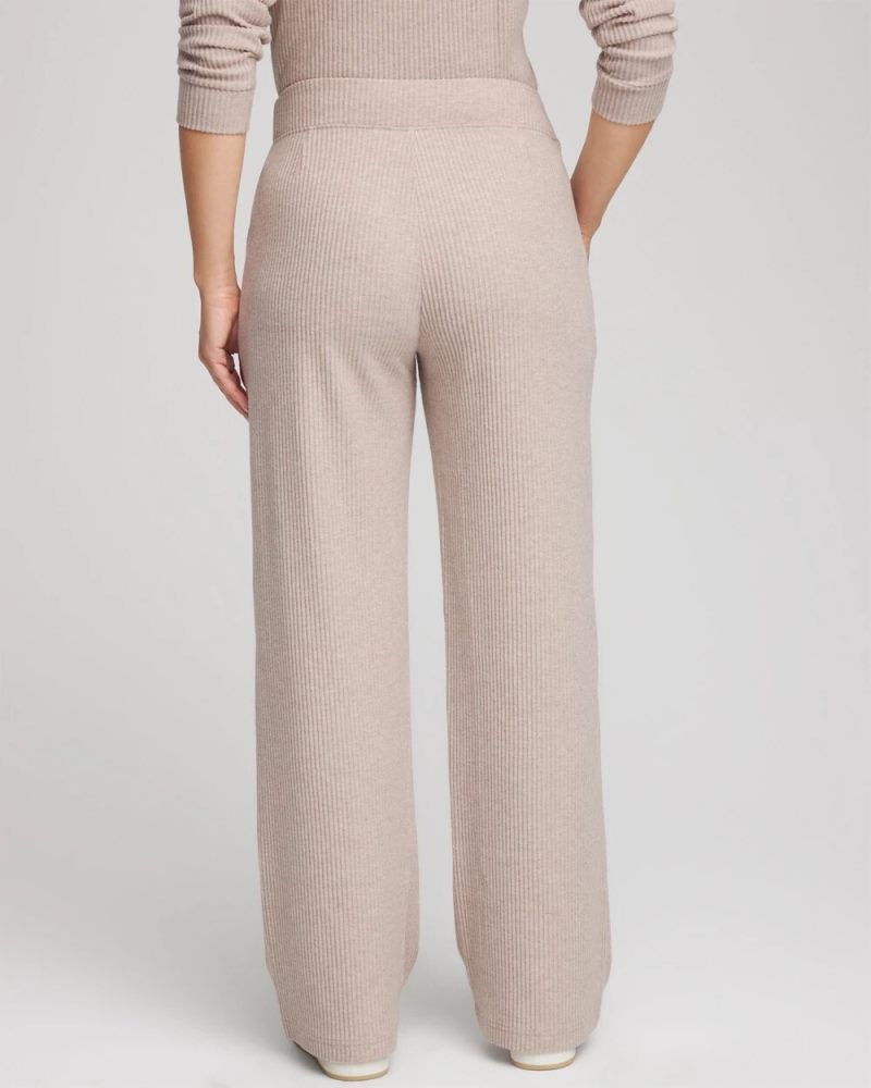Chicos Zenergy® Brushed Ribbed Pants - LIGHT TAUPE HEATHER