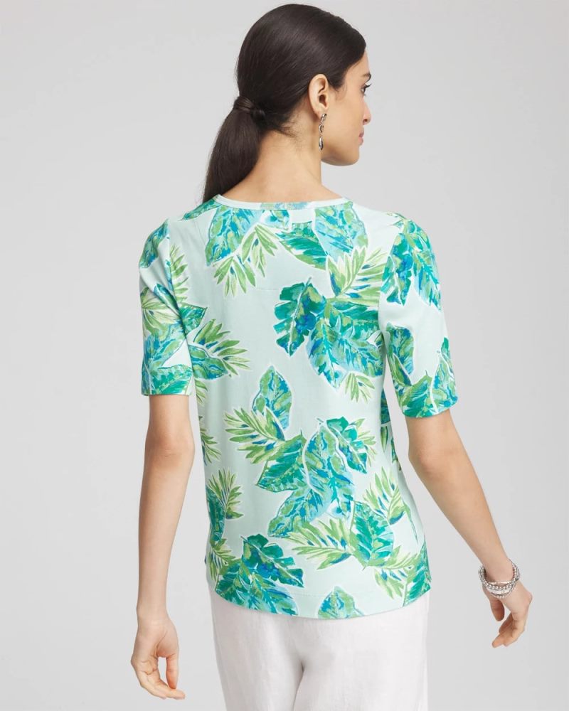 Chicos Pima Short Sleeve Everyday Tee - TEAL WATERS