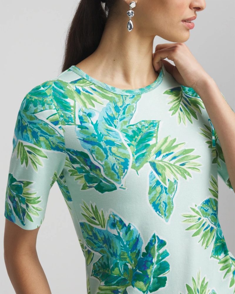 Chicos Pima Short Sleeve Everyday Tee - TEAL WATERS