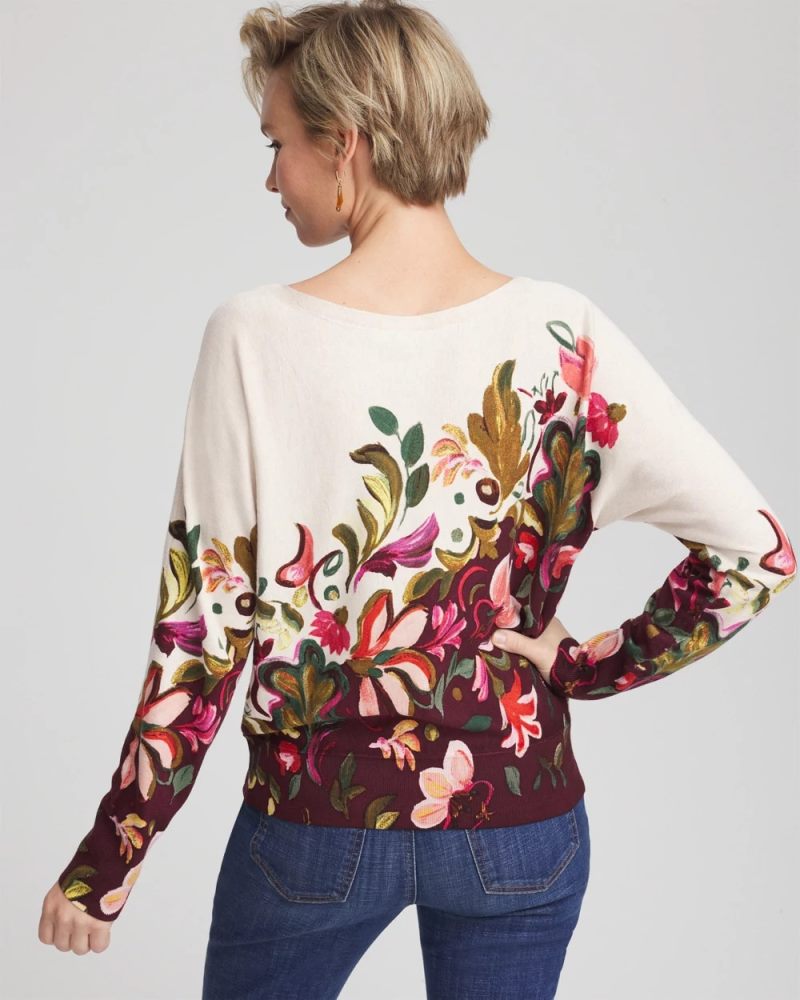 Chicos Ella Dolman Pullover Sweater - DEEP CHIANTI
