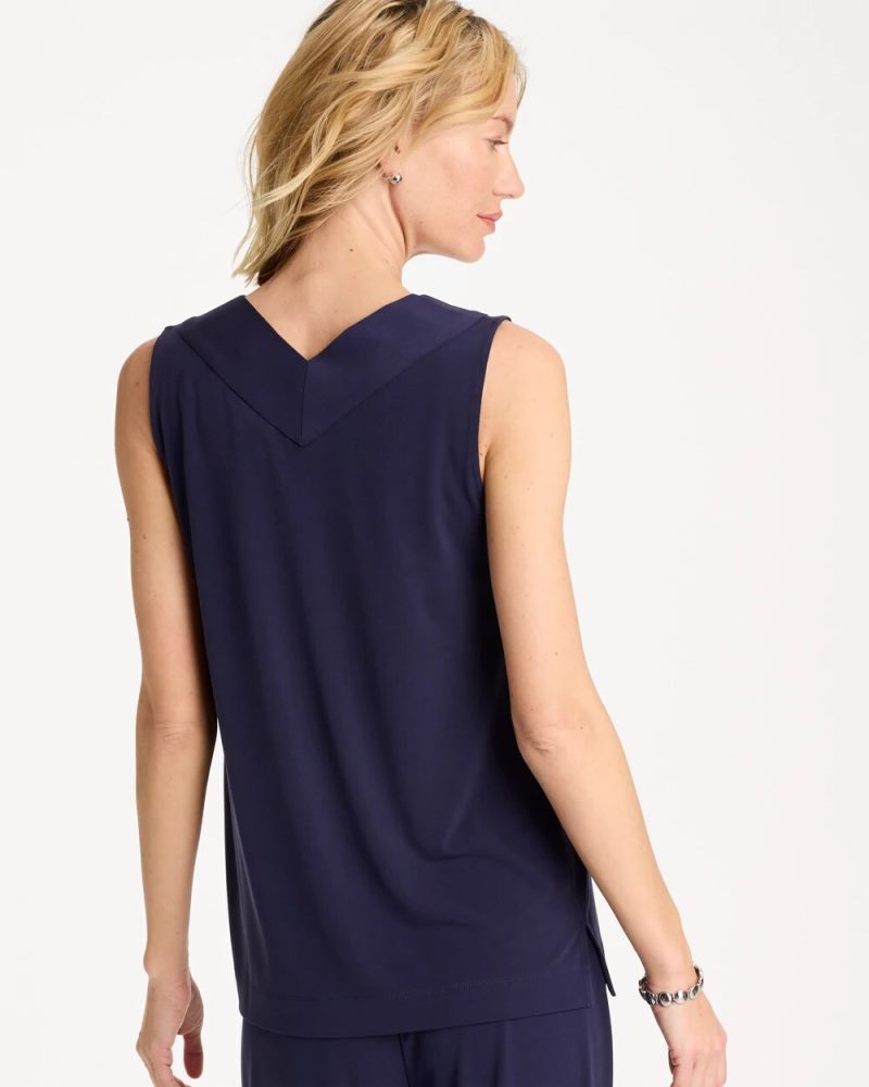 Chicos Travelers™ Knit V-Neck Tank - PASSPORT BLUE