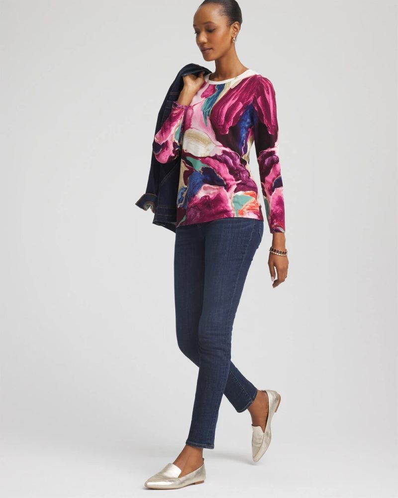 Chicos Artisanal Touch of Cool™ Layering Tee - DEEP CHIANTI