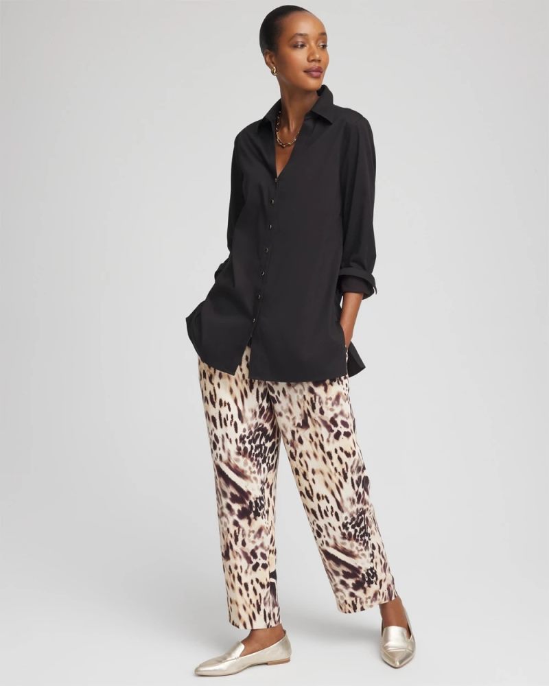 Chicos Bengal Marks Crepe Pull-On Ankle Pants - CARAMEL APPLE
