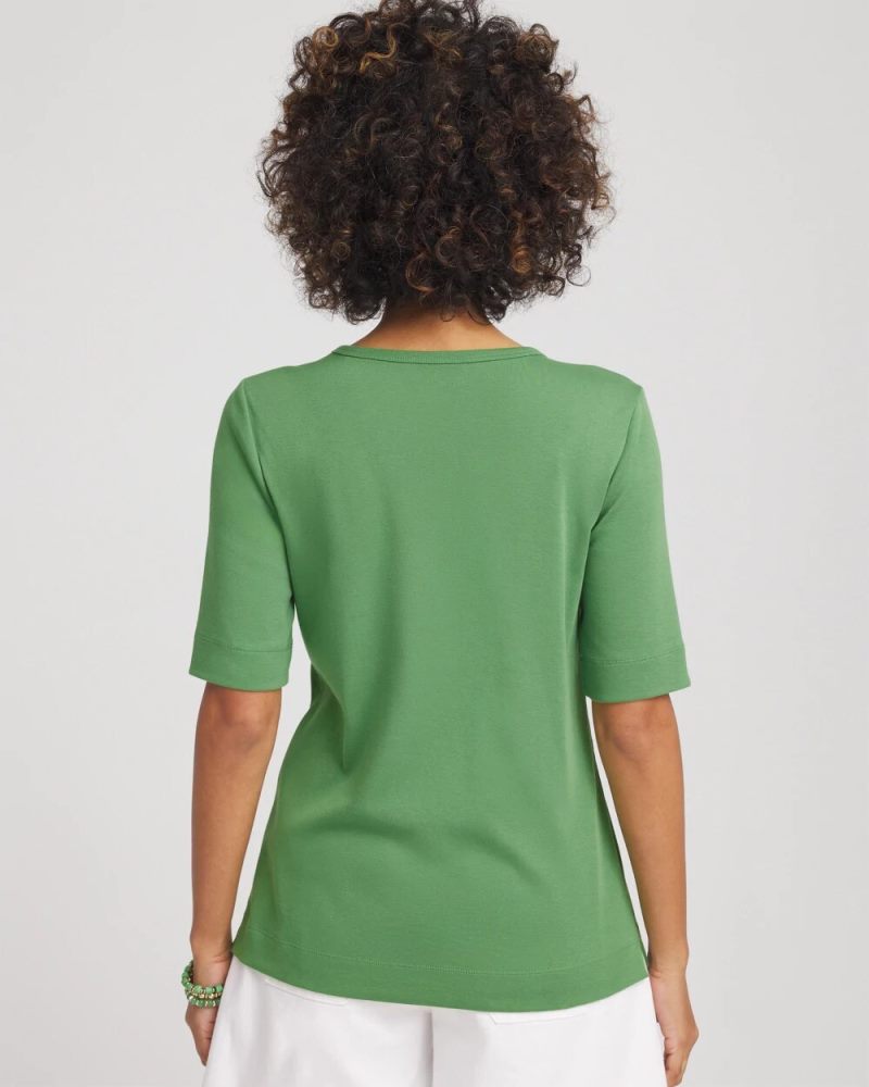 Chicos Classic Fit Pima Cotton Tee - SALTED LIME