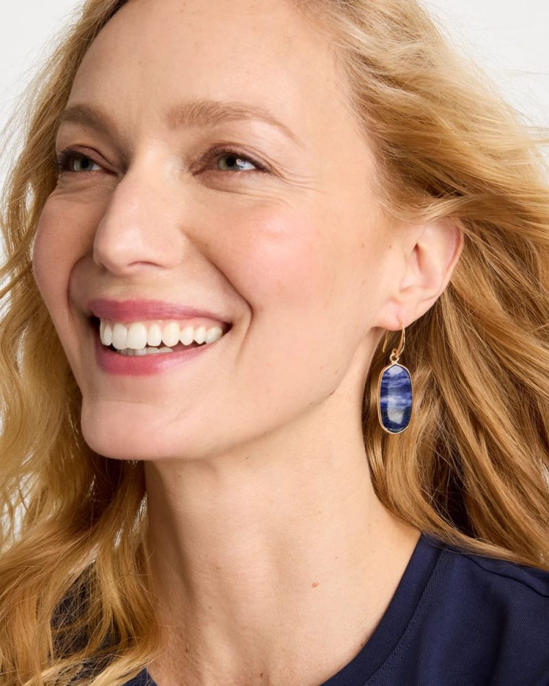 Chicos Genuine Lapis Lazuli Stone Drop Earrings - NAVY