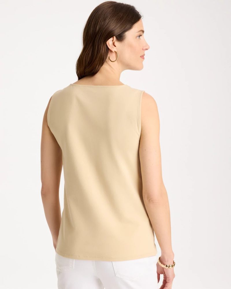 Chicos Contour Cotton™ Square Neck Tank - SANDSTONE