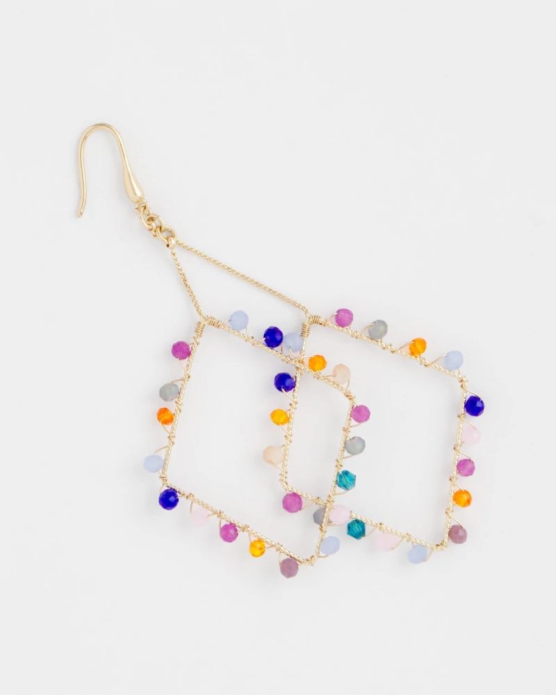 Chicos Diamond Shaped Linear Earrings - MULTI