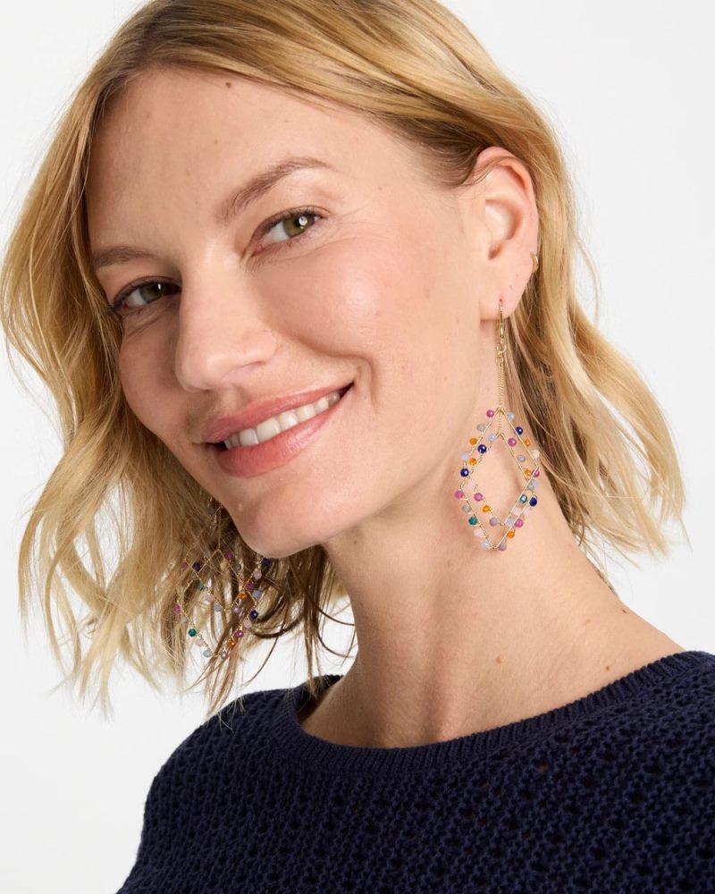 Chicos Diamond Shaped Linear Earrings - MULTI