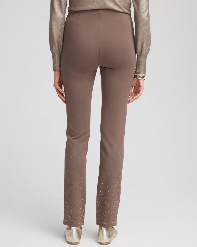 Chicos Juliet Embellished Pants - WARM MOCHA