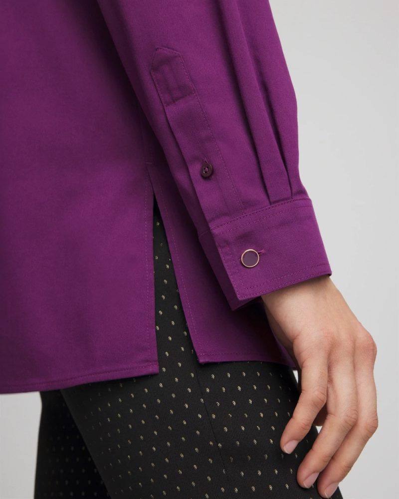 Chicos No Iron Novelty Button Tunic - PURPLE ROYALE