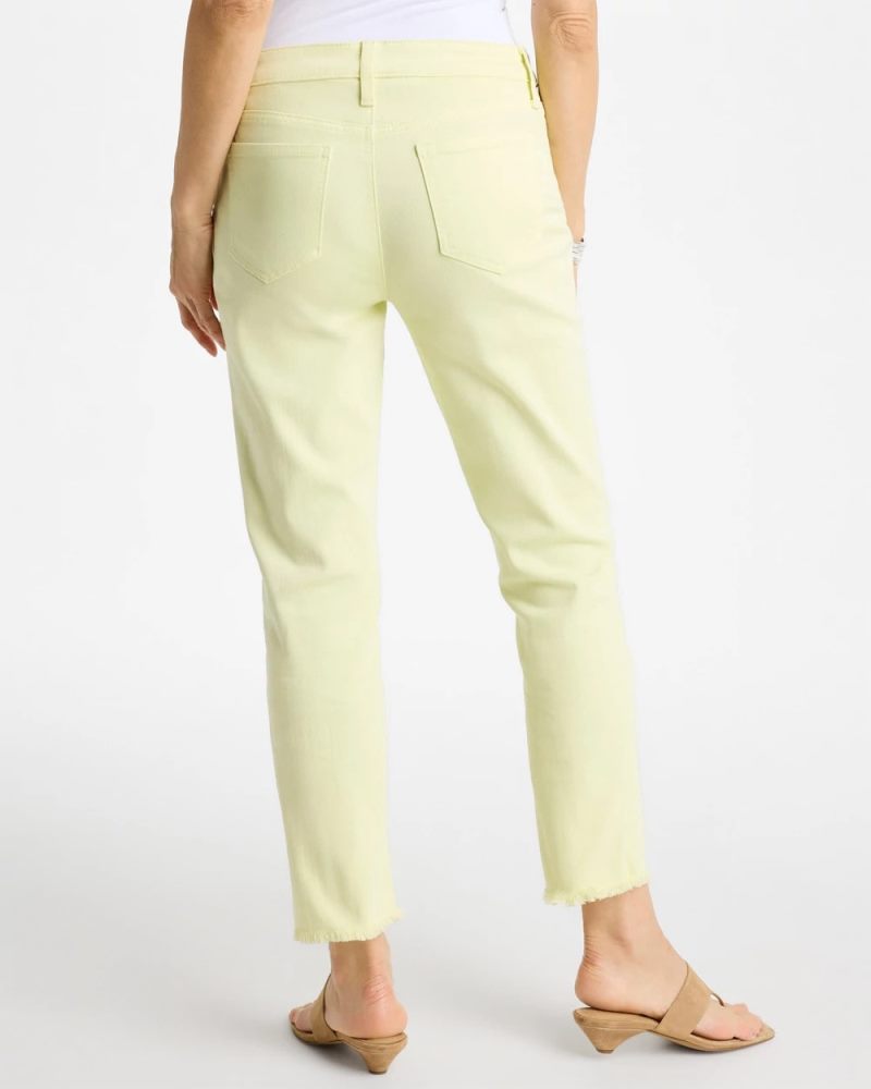 Chicos Girlfriend Slim Frayed Crop Jeans - SAGE LIME
