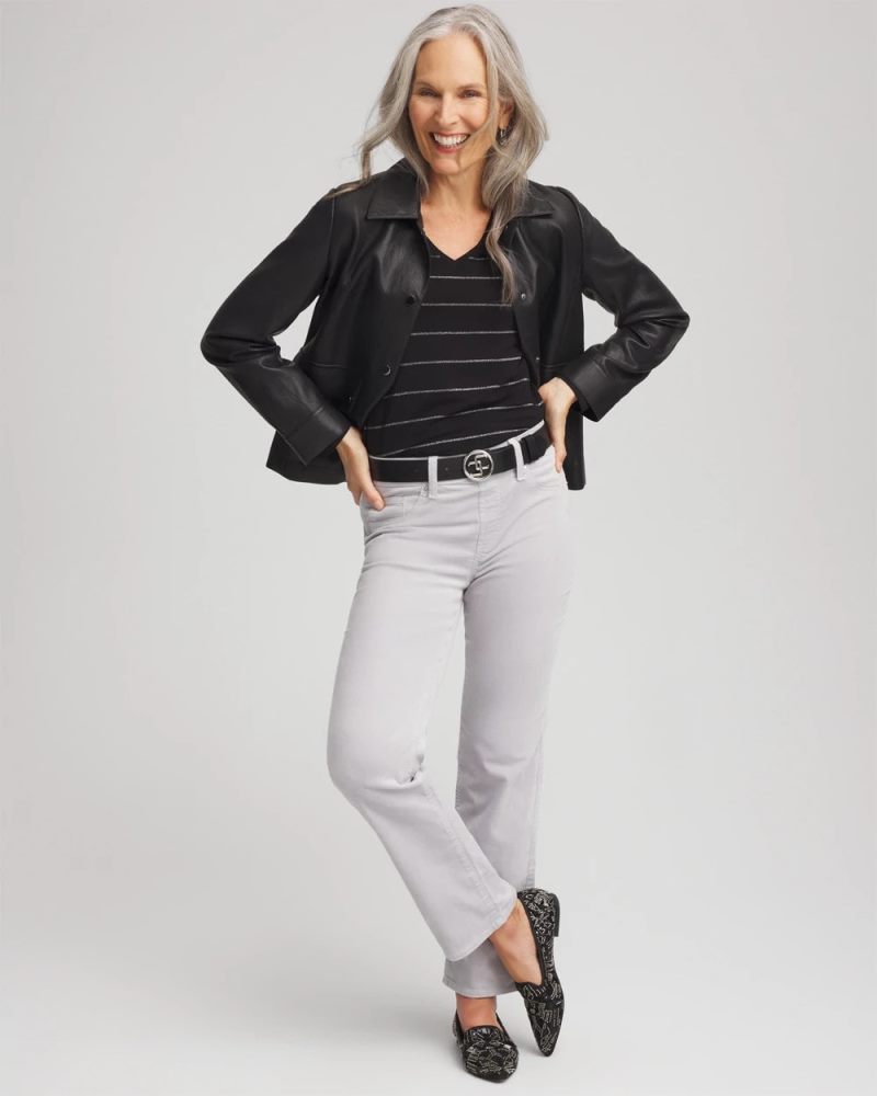 Chicos Touch of Cool™ Lurex Layering Tee - BLACK