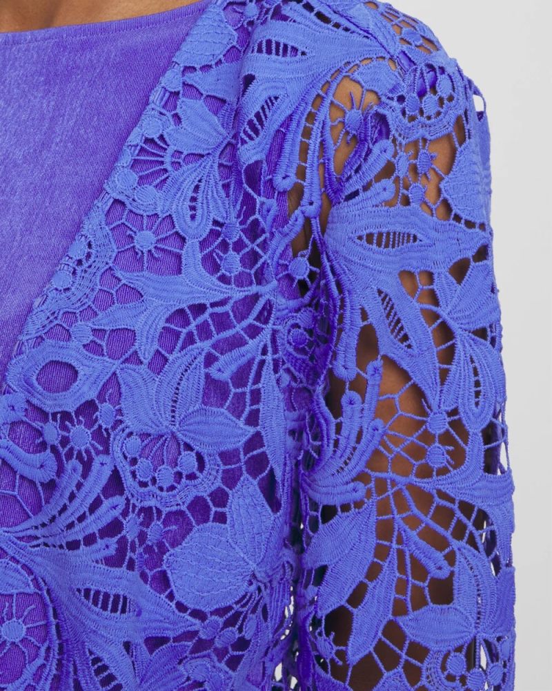 Chicos Travelers™ Collection Lace Jacket - PURPLE NIGHTSHADE