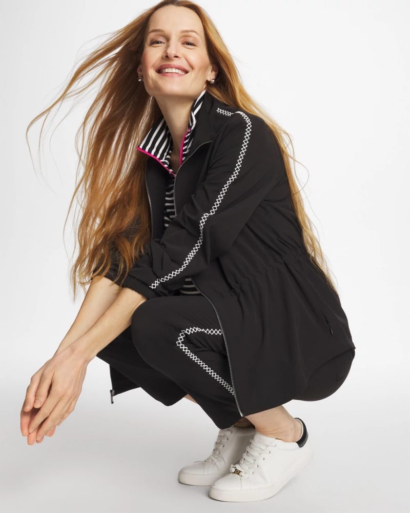 Chicos Zenergy® UPF Lattice-Trim Jacket - BLACK
