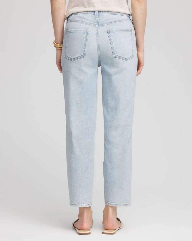 Chicos Relaxed Tapered Cropped Jeans - BELLEVIEW INDIGO