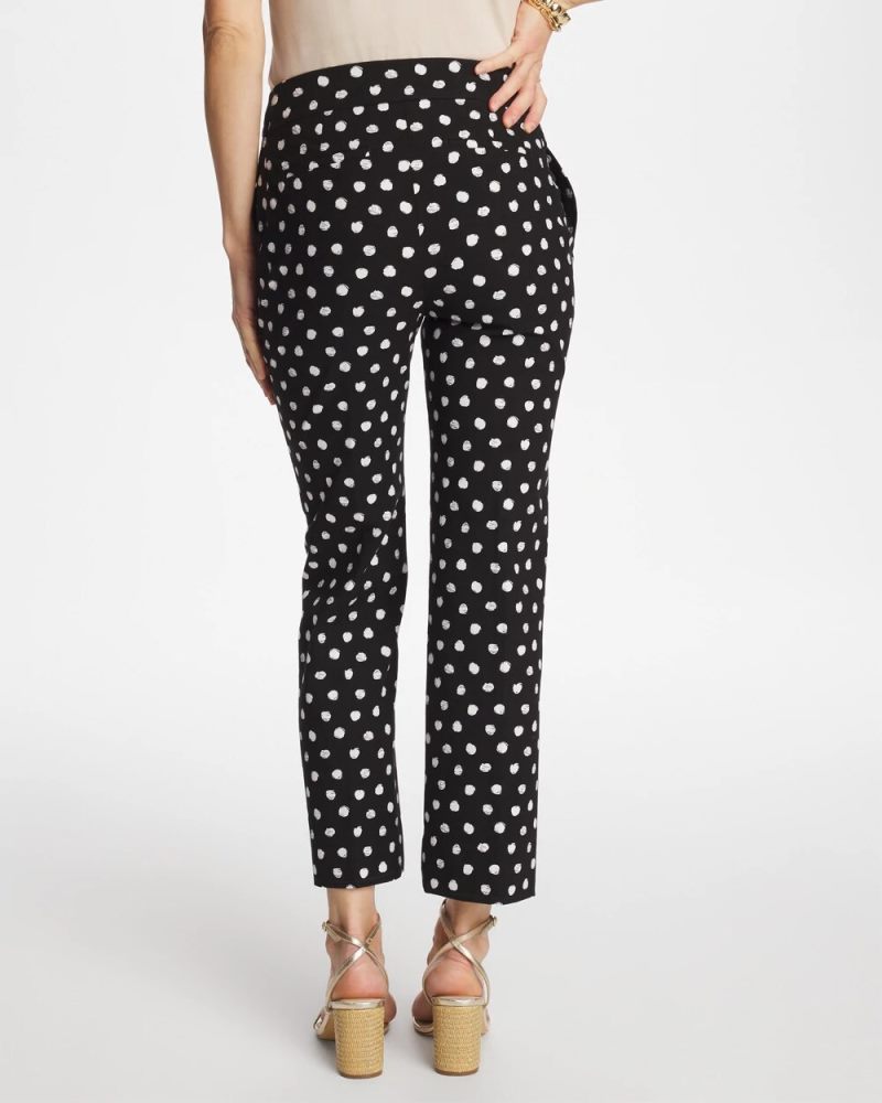 Chicos Sketch Dot Brigitte™ Straight Crop - BLACK