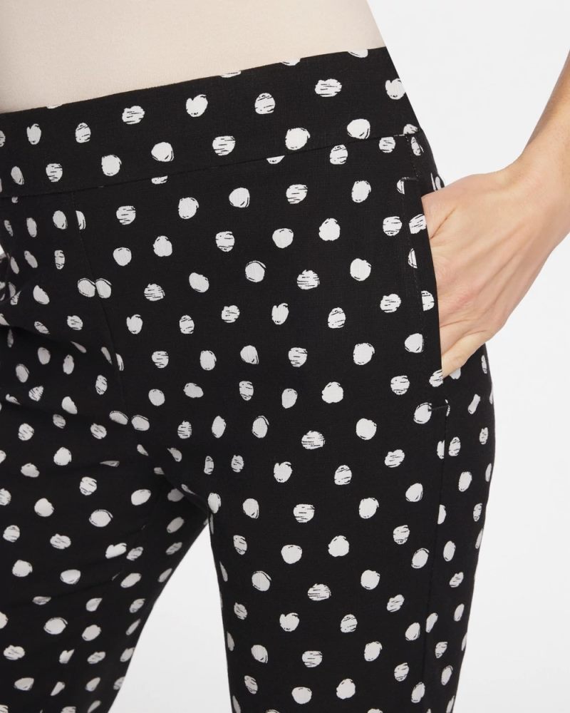 Chicos Sketch Dot Brigitte™ Straight Crop - BLACK