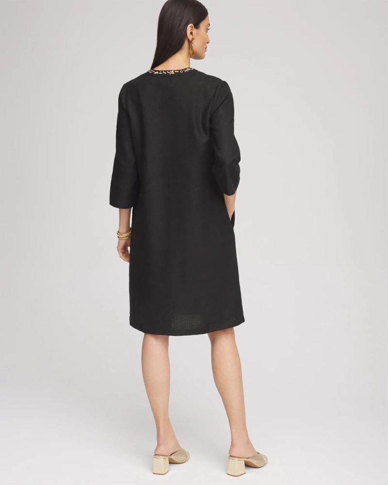 Chicos Embellished Linen Kurta Dress