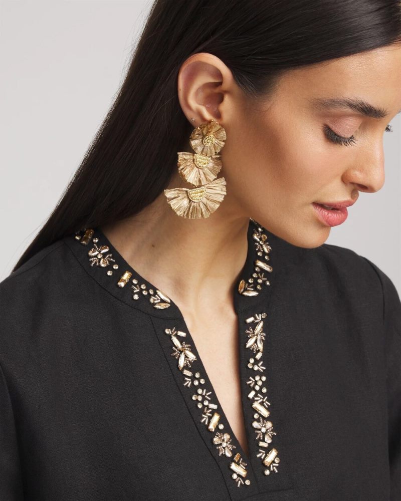 Chicos Embellished Linen Kurta Dress