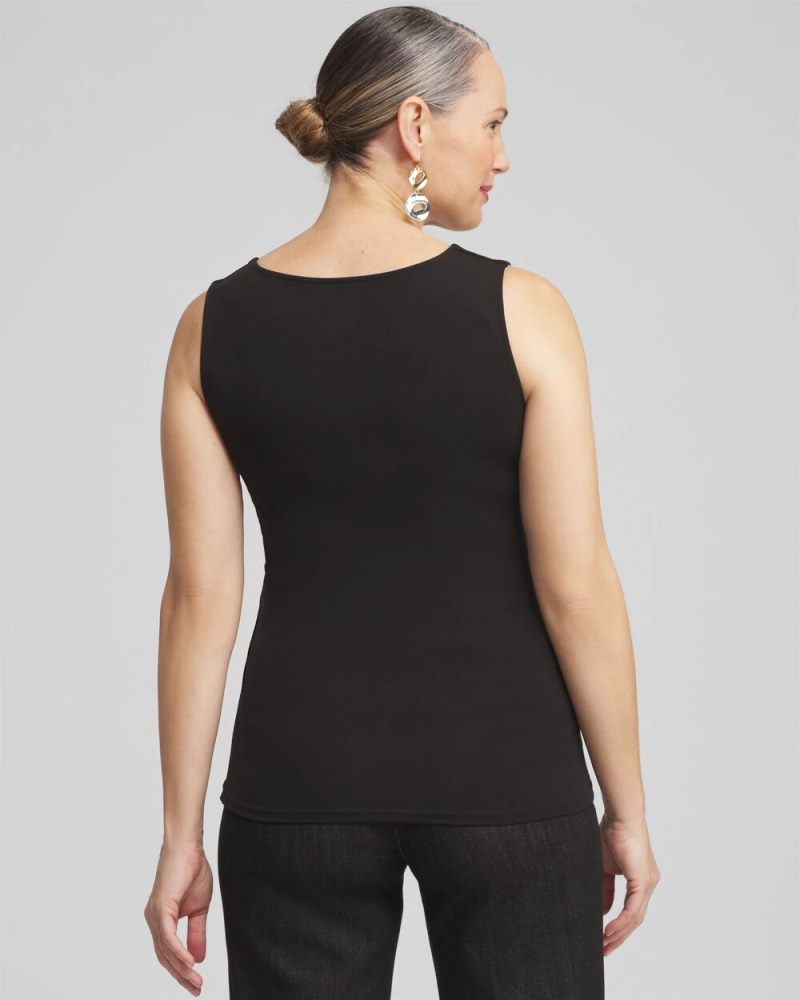Chicos Contour Cotton™ Square Neck Tank - BLACK