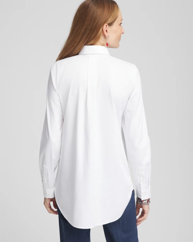 Chicos No Iron Valentine's Day Embroidered Tunic - OPTIC WHITE