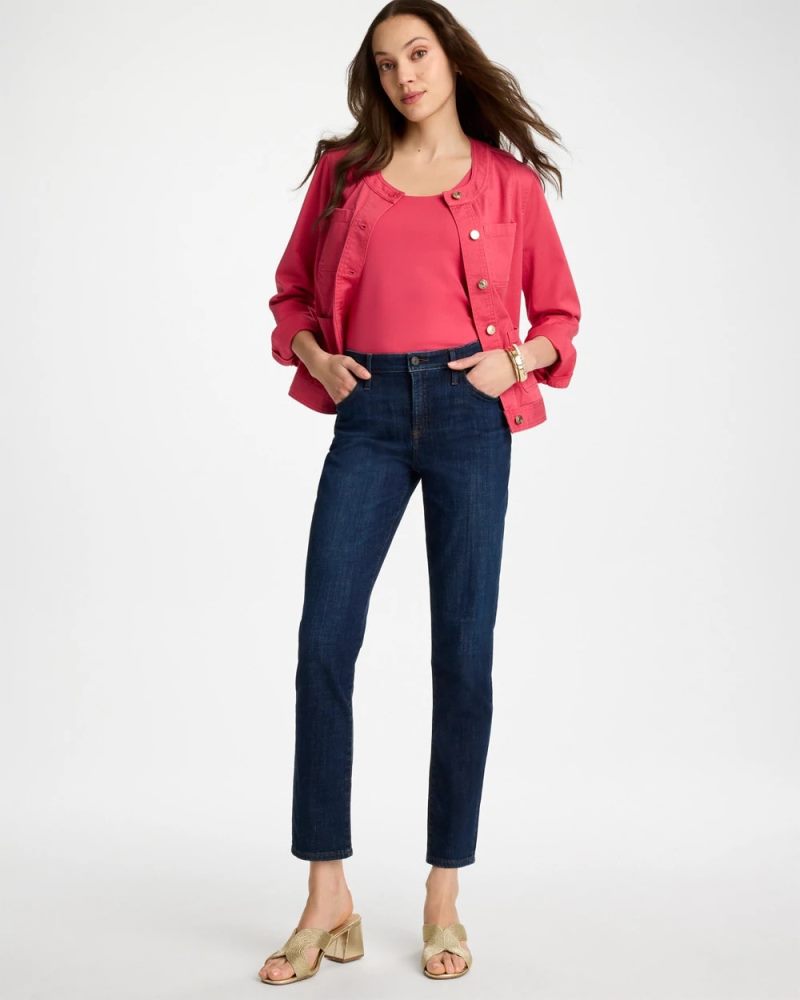Chicos Girlfriend Slim Ankle Jeans - DARK SAPPHIRE INDIGO