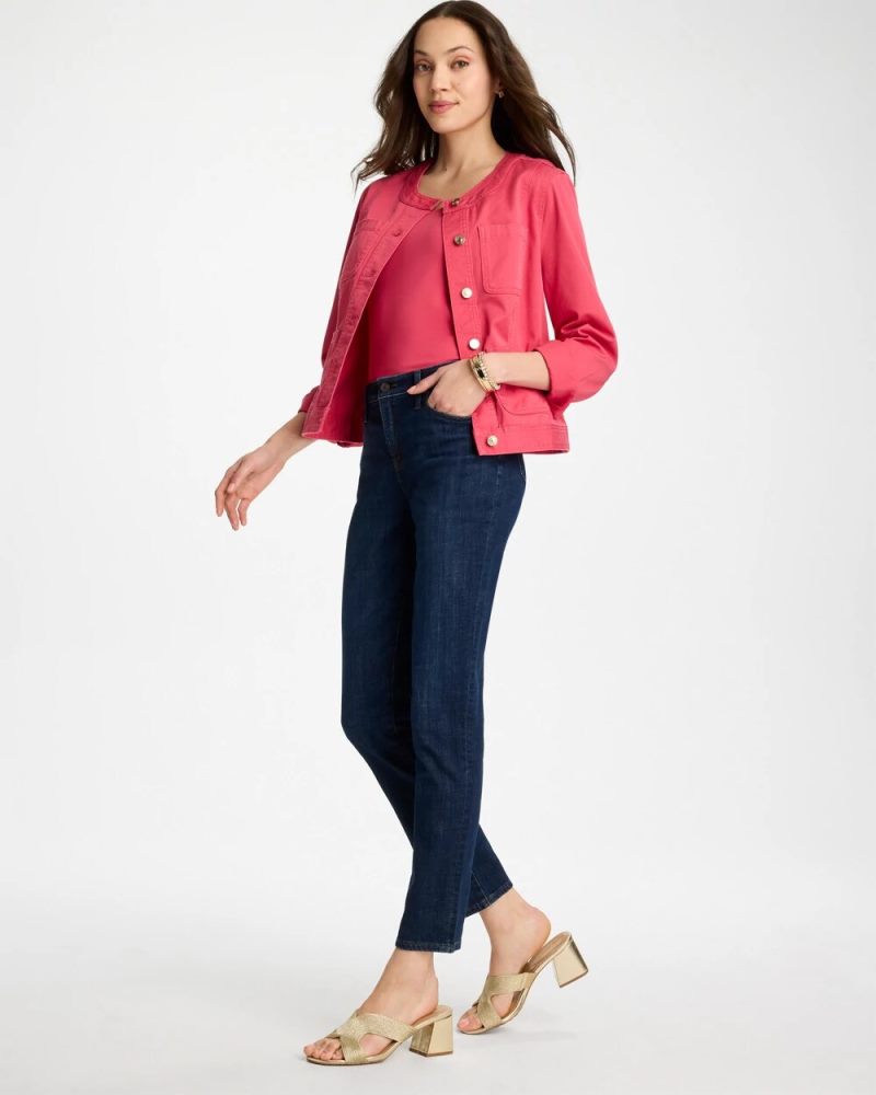 Chicos Girlfriend Slim Ankle Jeans - DARK SAPPHIRE INDIGO