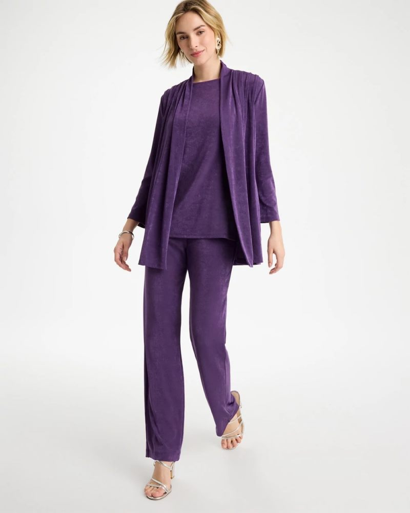Chicos Travelers™ Pleat Front Knit Jacket - RICH AMETHYST