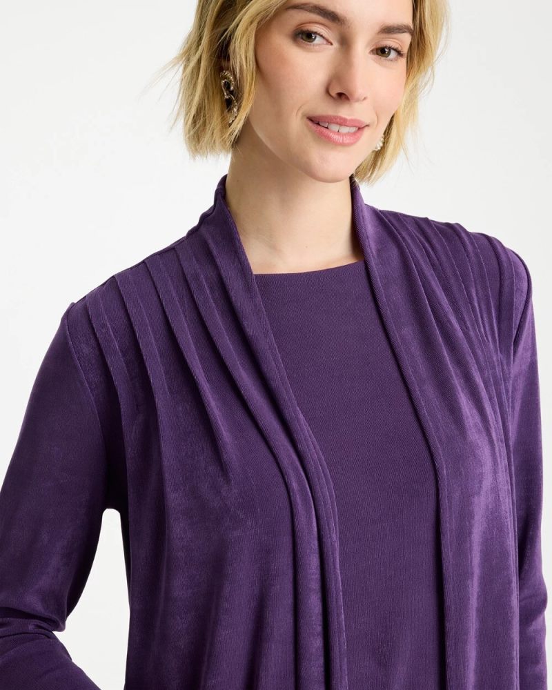 Chicos Travelers™ Pleat Front Knit Jacket - RICH AMETHYST