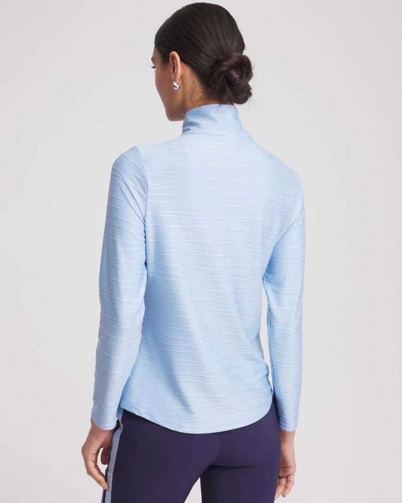 Chicos Zenergy® UPF Wave Half Zip - CRYSTAL TOPAZ
