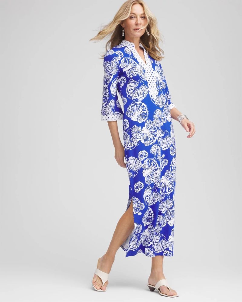 Chicos Shell Story Maxi Dress - RICH COBALT