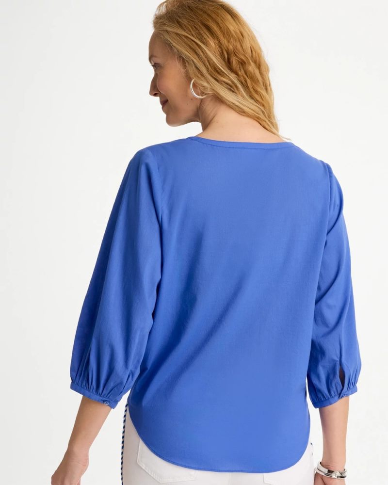 Chicos Tie-Front Top - AMPARO BLUE
