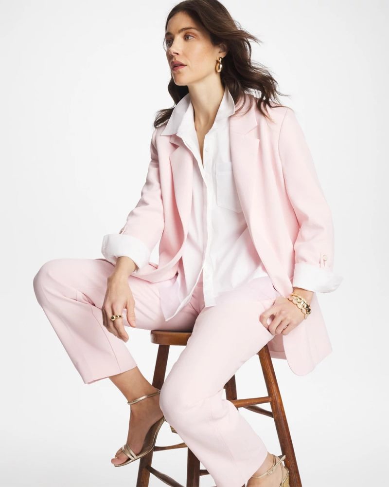 Chicos Poplin Organza Collared Shirt - ALABASTER