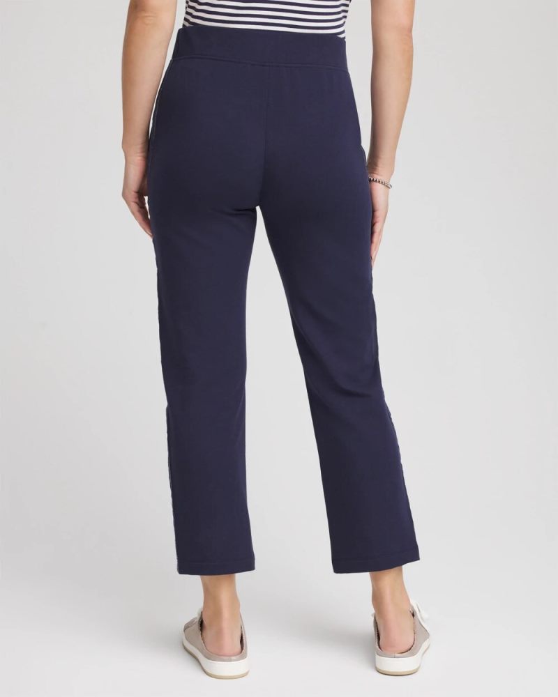 Chicos Zenergy® French Terry & Chambray Tapered Pants - PASSPORT BLUE