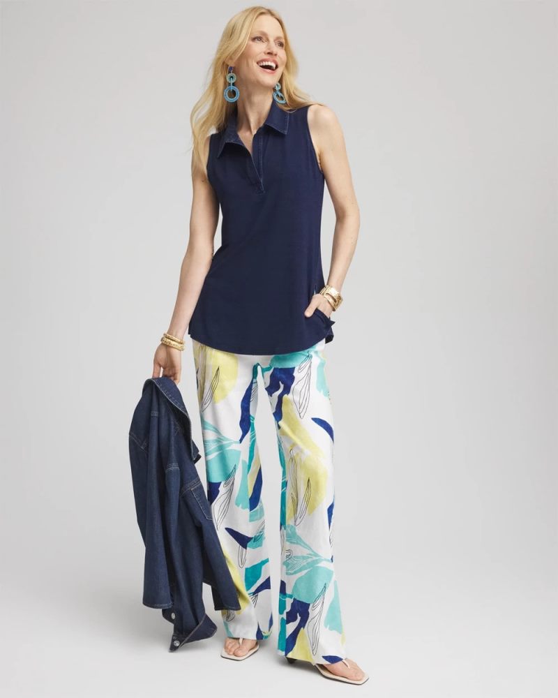 Chicos Denim Sleeveless Collared Tunic - RIVIERA AUTHENTIC