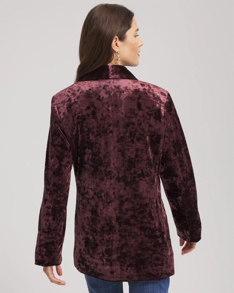 Chicos Crushed Velvet Blazer - NIGHT BLOOM
