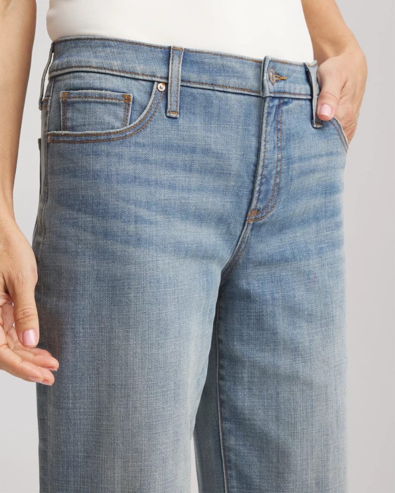 Chicos Girlfriend Straight Ankle Jeans - AZZURRO INDIGO