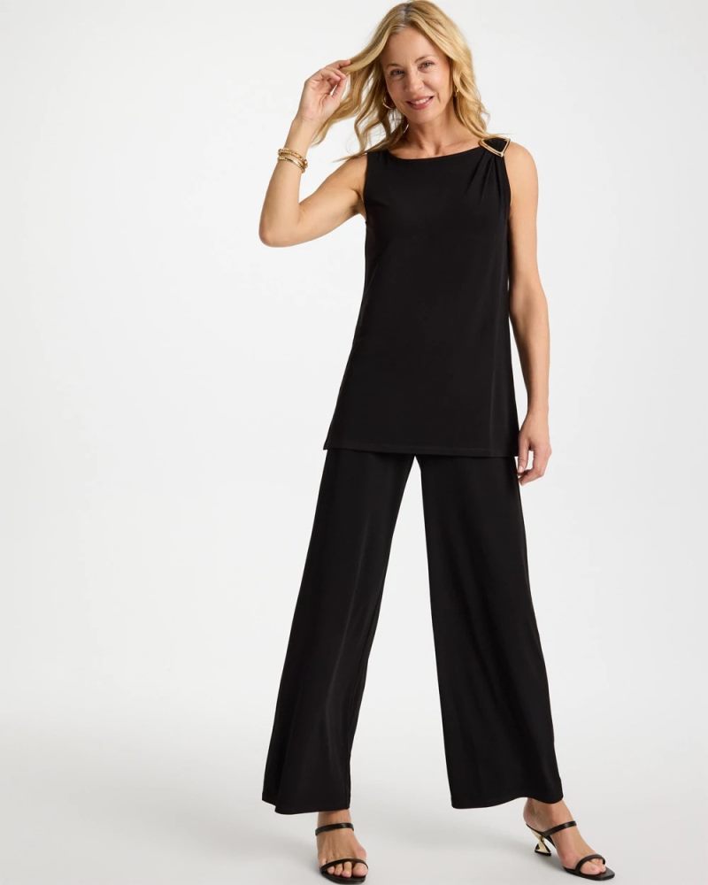 Chicos Travelers™ Knit Buckle Tunic - BLACK
