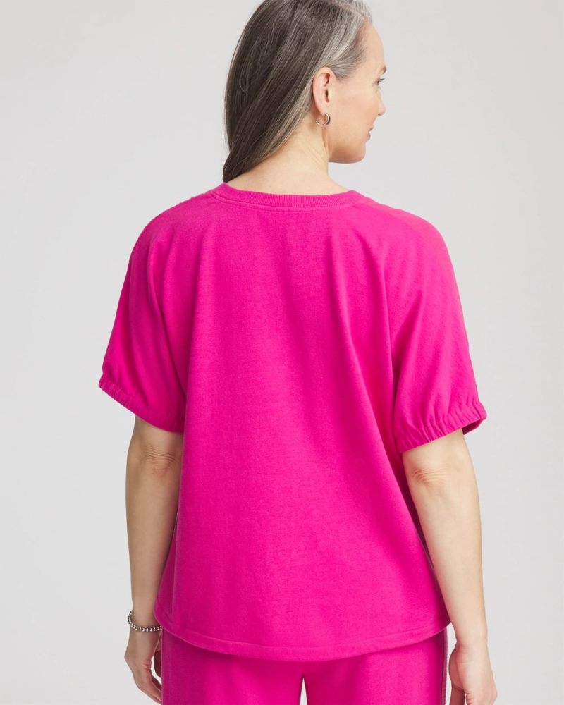 Chicos Zenergy® Gauze Lounge Shirt - CRUSHED BERRIES